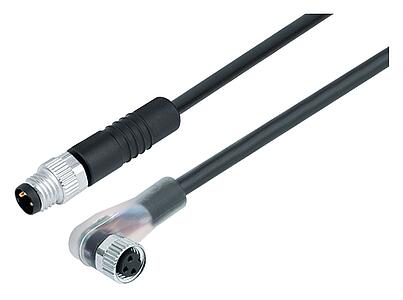 Automation Technology - Sensors and Actuators--Connecting cable male cable connector - female angled connector with LED_765_0_14_DG_SK