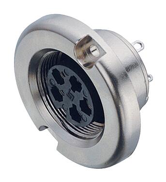 Illustration M25 Female panel mount connector, Contacts: 3, shieldable, solder, IP40, Front mounting