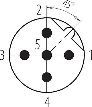 접점 배치(접속측) M12 케이블 커넥터, 콘택트 렌즈: 4, 5.0-8.0mm, 차폐 가능, 나사 클램프, IP67, UL 2238, 아이리스 스프링
