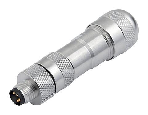 Illustration M8 Male cable connector, Contacts: 4, 6.0-8.0 mm, shieldable, screw clamp, IP67, UL 2238, with shielding ring