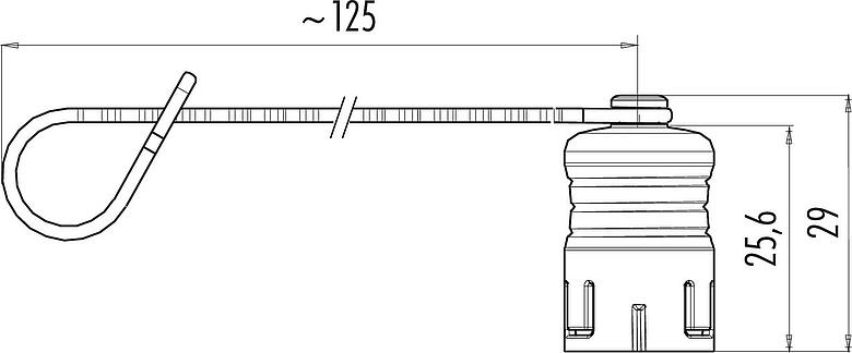Scale drawing Protecting cap, IP67, for female cable connector