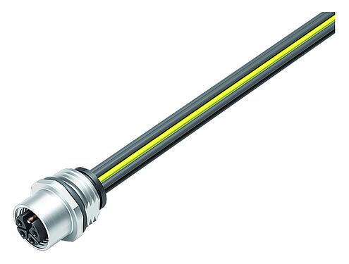 Иллюстрация M12 Фланцевая розетка, Количество полюсов: 5, не экранированный, одножильные провода, IP68, UL 2238, M16x1,5, Фронтальное крепление