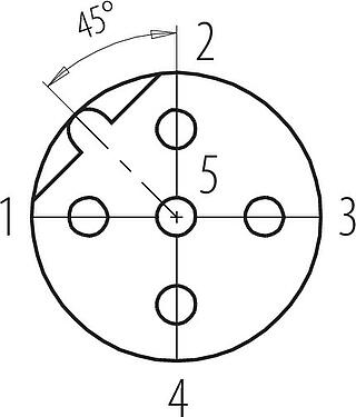Contactconfiguratie (Insteekbereik) M12 Kabeldoos, aantal polen: 5, 4,0-6,0 mm, onafgeschermd, schroefklem, IP67, UL 2238