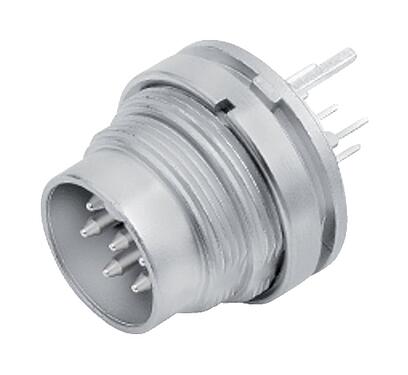 Illustration M16 Male panel mount connector, Contacts: 5 (05-a), shieldable, THT, IP40, M18x0,75, Rear mounting