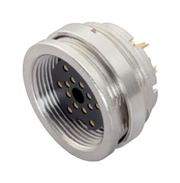 Illustration 09 0464 00 19 - M16 Female panel mount connector, Contacts: 19 (19-a), unshielded, solder, IP67, UL