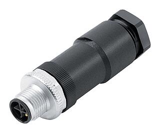 M12 Male cable connector, Contacts: 3+PE, 8.0-10.0 mm, unshielded, screw clamp, IP67, UL 2238, VDE
