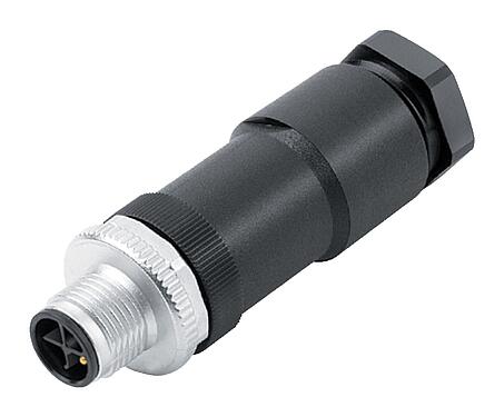 Ilustración M12 Conector de cable macho, Número de contactos: 2+PE, 8,0-10,0 mm, sin blindaje, tornillo extraíble, IP67, UL 2238