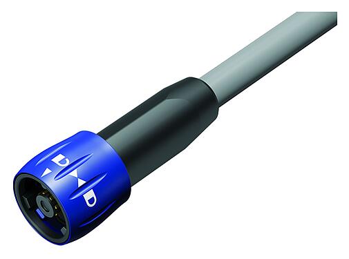 Abbildung Bajonett Kabelstecker, Polzahl: 8, ungeschirmt, löten, IP67, PVC, grau, 8 x 0,25 mm², 2 m
