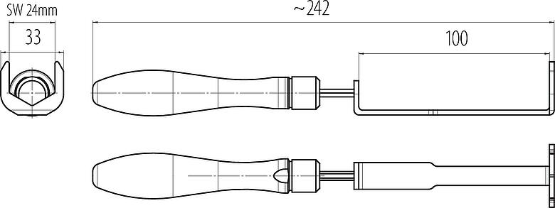 Scale drawing 7/8" Mounting wrench