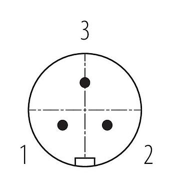 Polbild (Steckseite) Snap-In Kabelstecker, Polzahl: 3, 4,0-6,0 mm, ungeschirmt, löten, IP67