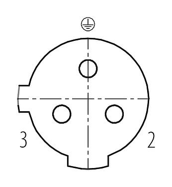 联系安排 (外掛程式側) M12 直头孔头电缆连接器, 极数: 2+PE, 6.0-8.0mm, 非屏蔽, 螺钉接线, IP67, UL