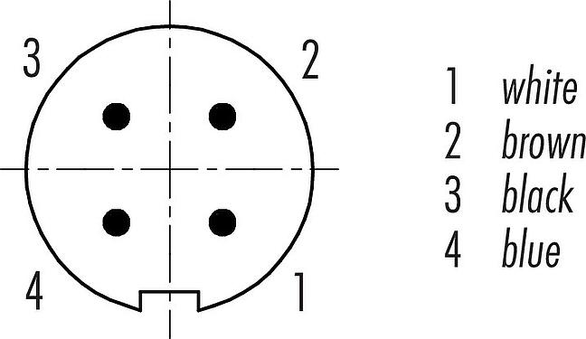 Contactconfiguratie (Insteekbereik) M9 Kabelstekker, aantal polen: 4, afgeschermd, aan de kabel aangegoten, IP67, PUR, zwart, 5 x 0,25 mm², 2 m