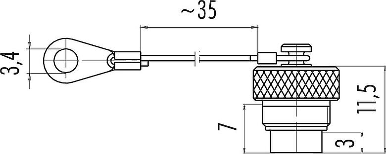 Dessin coté Capuchon de protection, IP67
