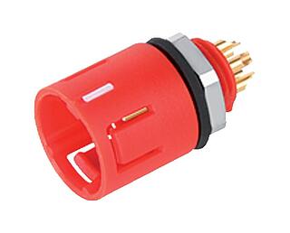Snap-In Flanschstecker, Polzahl: 8, ungeschirmt, löten, IP67, UL 2238, M8x0,75, Frontmontage