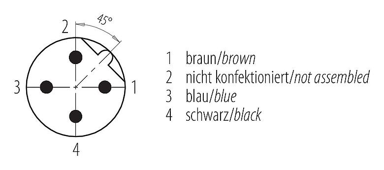 Contact arrangement (Plug-in side) M12 Male angled connector, Contacts: 3, unshielded, moulded on the cable, IP68/IP69K, UL 2238, PVC, grey, 3 x 0.34 mm², 2 m