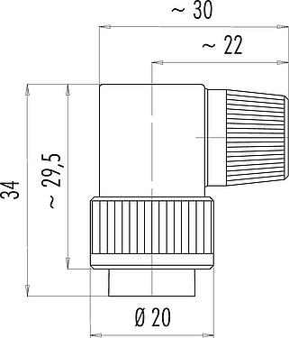 Schaaltekening Bajonet Male haakse connector, aantal polen: 7, 6,0-8,0 mm, onafgeschermd, soldeer, IP40