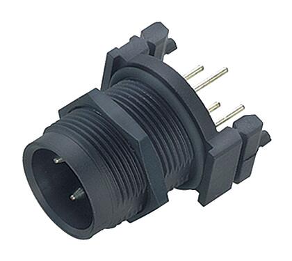 Ábrák M18 panelre szerelhető csatlakozó, : 4, árnyékolatlan, THT, IP67, UL, M18x1,0, hátsó panel felszerelés