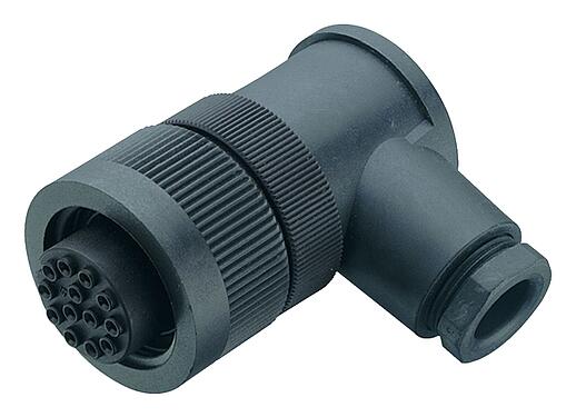 Illustration RD30 Female angled connector, Contacts: 24, 10.0-12.0 mm, unshielded, solder, IP65