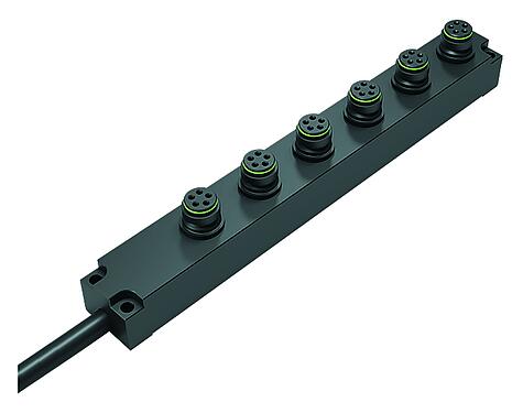 Illustration Snap-In 6-way distributor, Contacts: 5, unshielded, moulded on the cable, IP67, 5 x 0.75 mm²