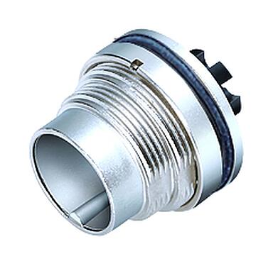 Illustration M16 Male panel mount connector, Contacts: 8 (08-a), unshielded, crimping (Crimp contacts must be ordered separately), IP68, UL 2238, AISG compliant, M18x0,75, Rear mounting