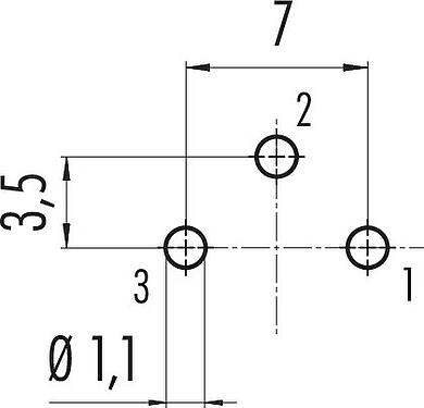 導體佈局 M16 針頭法蘭座, : 3 (03-a), 非遮罩, THT, IP40, M18x0,75, 後壁安裝