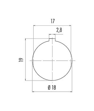 Instructions de montage / Découpe du panneau M16 Embase femelle, Contacts: 4 (04-a), non blindé, sertir (Les contacts à sertir doivent être commandés séparément), IP40, M18x0,75, Montage mural arrière