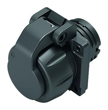 Illustrazione Baionetta Connettore femmina a flangia, Numero poli: 12, non schermato, crimpare (I contatti a crimpare devono essere ordinati separatamente), IP68/IP69K, UL 2238, VDE, Montaggio anteriore, UV-Beständig