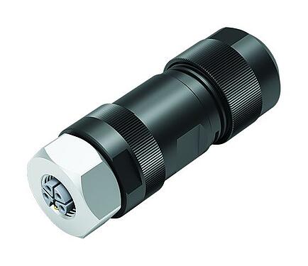 Abbildung M12 Kabeldose, Polzahl: 4+FE, 8,0-13,0 mm, ungeschirmt, schraubklemm, IP67, M12x1,0, Edelstahl