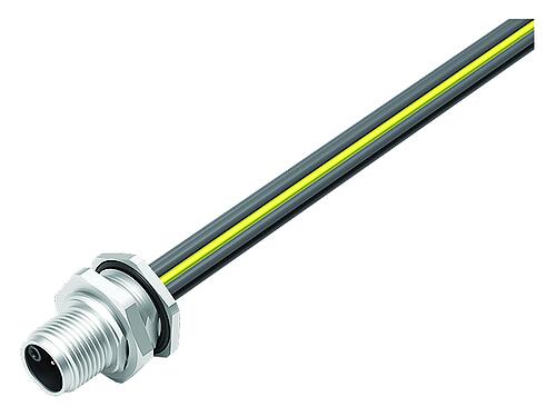 Иллюстрация M12 Фланцевая заглушка, Количество полюсов: 5, не экранированный, одножильные провода, IP68, UL 2238, M16x1,5, Монтаж задней стенки, привинчивается спереди