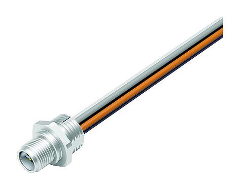 Illustrazione M12 Connettore maschio a flangia, Numero poli: 4+FE, non schermato, fili singoli, IP68, M16x1,5, Montaggio anteriore, UL 2237 in preparazione