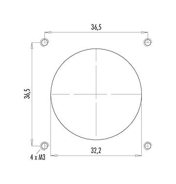 Assembly instructions / Panel cut-out RD30 Female panel mount connector, Contacts: 24, unshielded, solder, IP65, Front mounting