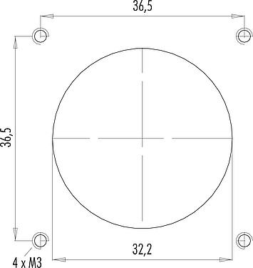 Assembly instructions / Panel cut-out RD30 Male panel mount connector, Contacts: 24, unshielded, solder, IP65, Front mounting