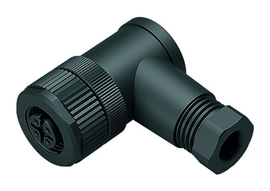 Illustratie M12 Female haakse connector, aantal polen: 4, 6,0-8,0 mm, onafgeschermd, schroefklem, IP67, UL 2238
