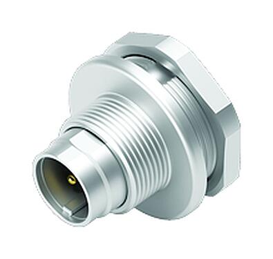 Illustratie M9 Male panel mount connector, aantal polen: 2, onafgeschermd, soldeer, IP67, M12x0,5, Frontaansluiting