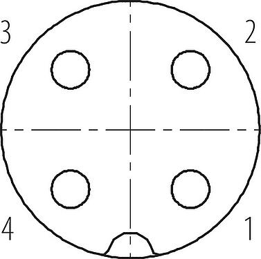 Contactconfiguratie (Insteekbereik) M18 Female haakse connector, aantal polen: 4, 6,5-8,0 mm, onafgeschermd, schroefklem, IP67
