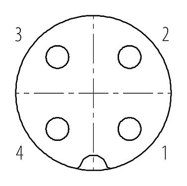Contactconfiguratie (Insteekbereik) M18 Female haakse connector, aantal polen: 4, 6,5-8,0 mm, onafgeschermd, schroefklem, IP67