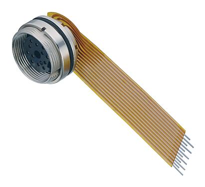 Illustratie M16 Female panel mount connector, aantal polen: 12 (12-a), onafgeschermd, THT, IP67, M18x0,75, Achterwandmontage
