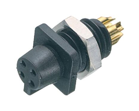 Illustration 09 9766 30 04 - Snap-In Female panel mount connector, Contacts: 4, unshielded, solder, IP40