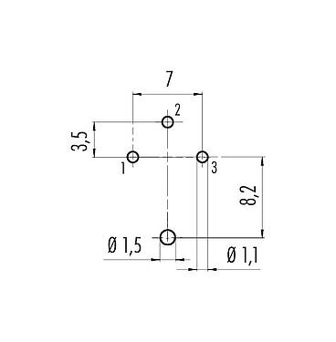 Geleiderconfiguratie 09 0308 290 03 - M16 Female panel mount connector, aantal polen: 3 (03-a), schermbaar, THT, IP40, aan voorkant verschroefbaar