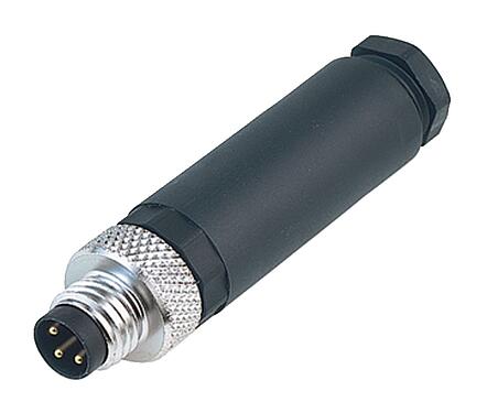 Illustration M8 Male cable connector, Contacts: 3, 3.5-5.0 mm, unshielded, screw clamp, IP67, UL 2238