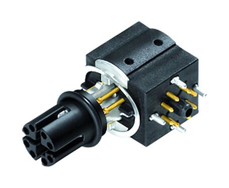 Иллюстрация M12 Контактная вставка, Количество полюсов: 8, экранируемый, THT, IP67, UL