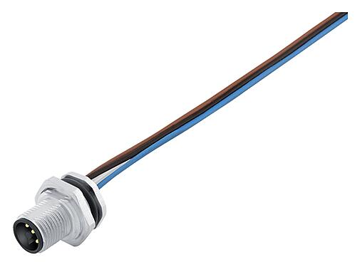 Иллюстрация M12 Фланцевая заглушка, Количество полюсов: 4, не экранированный, одножильные провода, IP68, UL 2238, M16x1,5, Монтаж задней стенки