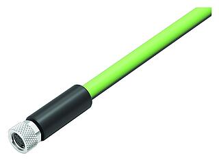 M8 Ổ cắm cáp, Số lượng cực : 4, có chống nhiễu, ép phun vào dây cáp, IP67, Profinet/Ethernet CAT5e, PUR, màu xanh lá, 4xAWG 22, 5m