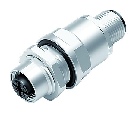 일러스트 M12 제어 캐비닛 부싱, 콘택트 렌즈: 4, 쉴드, 플러그형, IP67, UL 2238, M12x1.0, 후면 월 마운팅