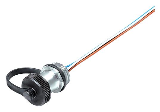 Minh hoạ M12 Ổ cắm gắn bảng, Số lượng cực : 5, không có chống nhiễu, dây đơn, IP68/IP69K, M16x1,5, Gắn phía trước, Dành cho ứng dụng ngoài trời, Tthép không gỉ, UV-Beständig