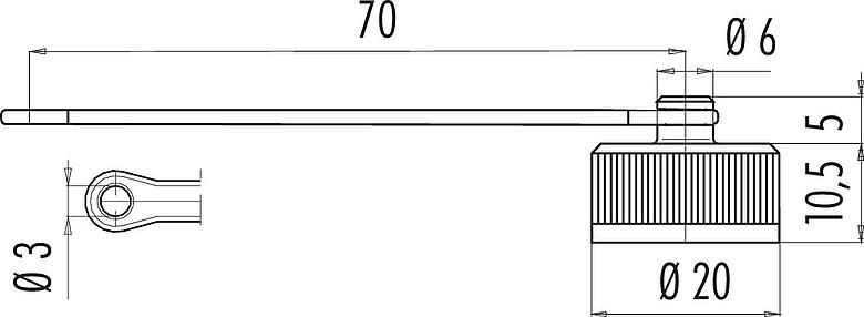 Scale drawing Protecting cap, IP67