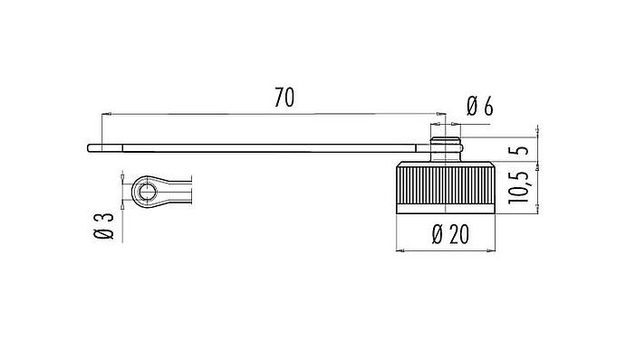 Dessin coté Capuchon de protection, IP67