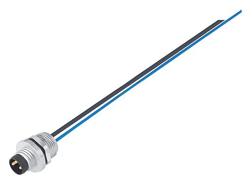 Illustratie M8 Male panel mount connector, aantal polen: 8, onafgeschermd, draden, IP67, UL 2238, M10x0,75, Frontaansluiting, gegoten