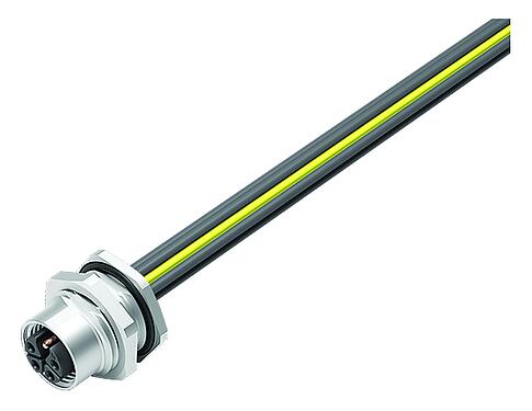 Иллюстрация M12 Фланцевая розетка, Количество полюсов: 5, не экранированный, одножильные провода, IP68, UL 2238, M16x1,5, Монтаж задней стенки, привинчивается спереди