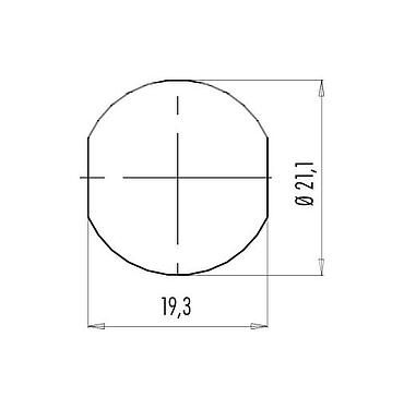 Montageanleitung / Montageausschnitt Push Pull Flanschdose, Polzahl: 3, schirmbar, löten, IP67, M21x1,0, Rückwandmontage